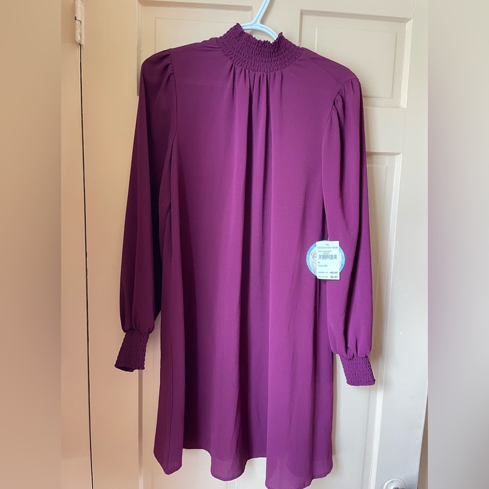 Purple High Neck Mini Dress